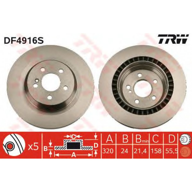 DF4916S  TRW - Гальмівний диск