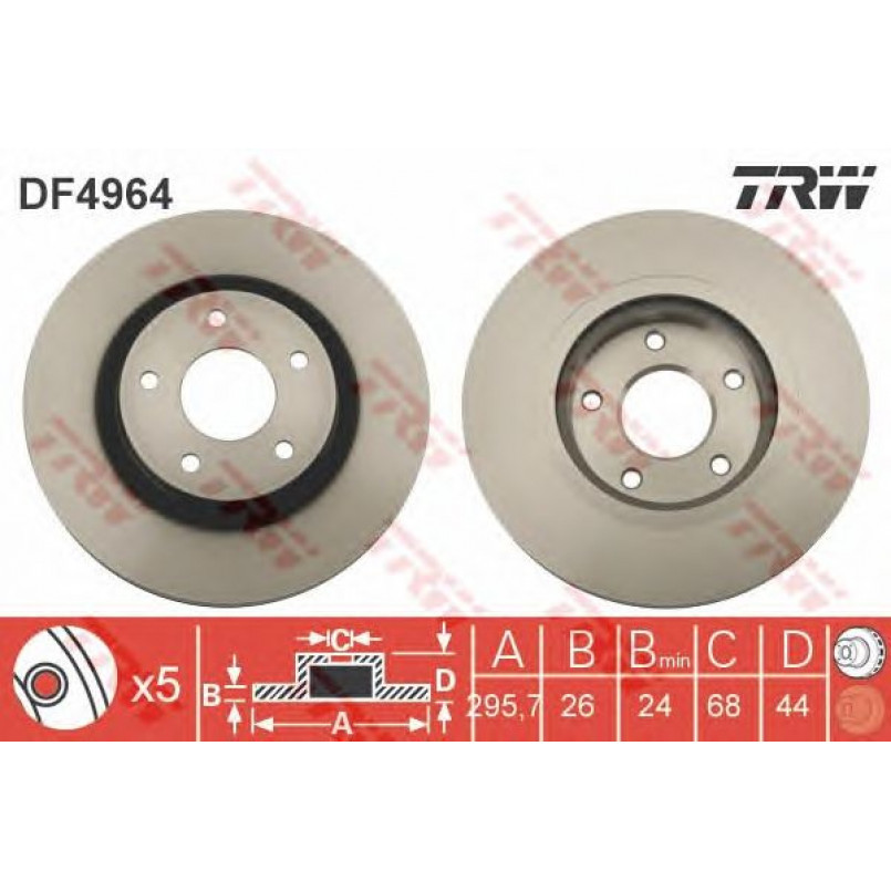 DF4964  TRW - Гальмівний диск
