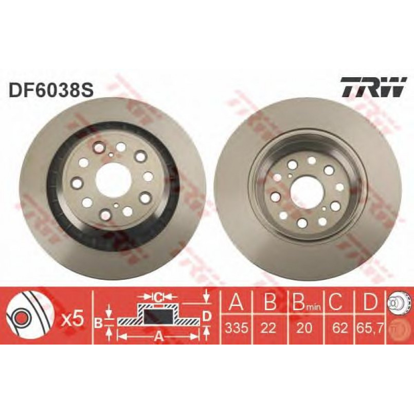 DF6038S  TRW - Гальмівний диск