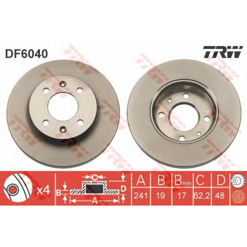 DF6040  TRW - Гальмівний диск