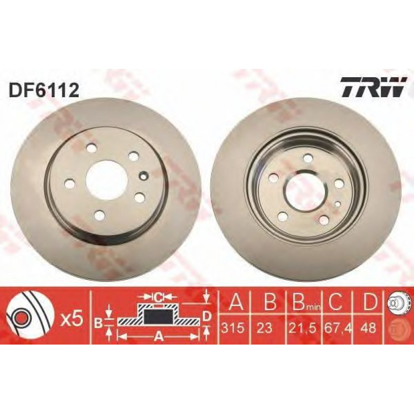 DF6112  TRW - Гальмівний диск