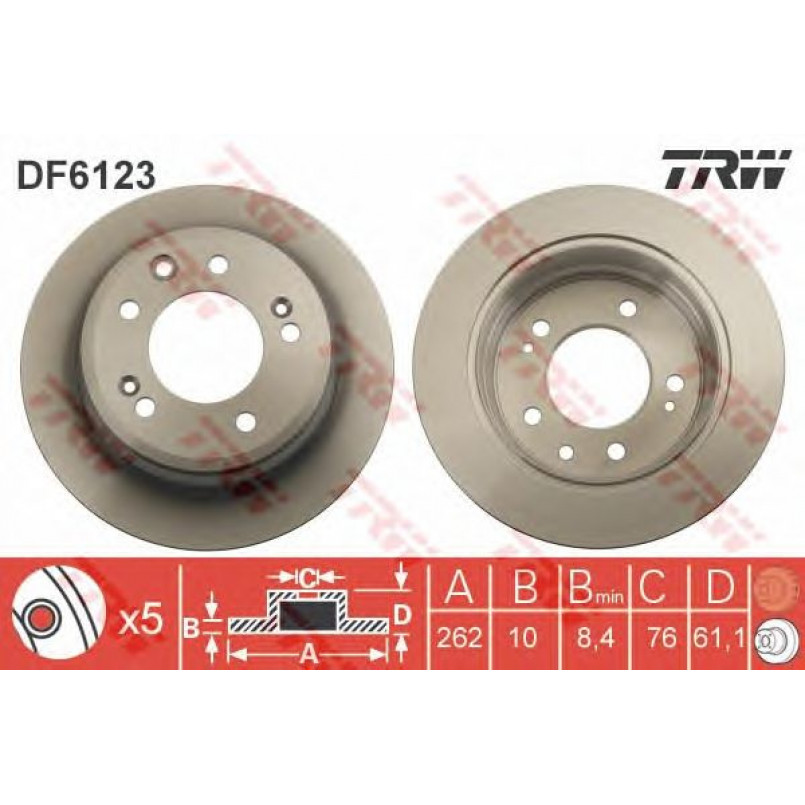 DF6123  TRW - Гальмівний диск