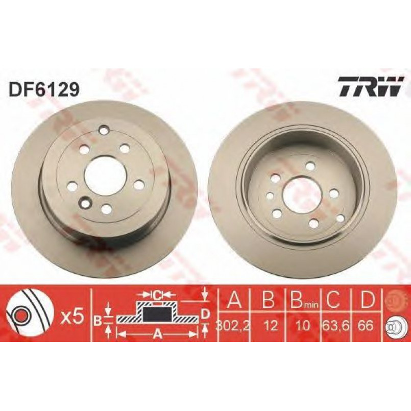 DF6129  TRW - Гальмівний диск