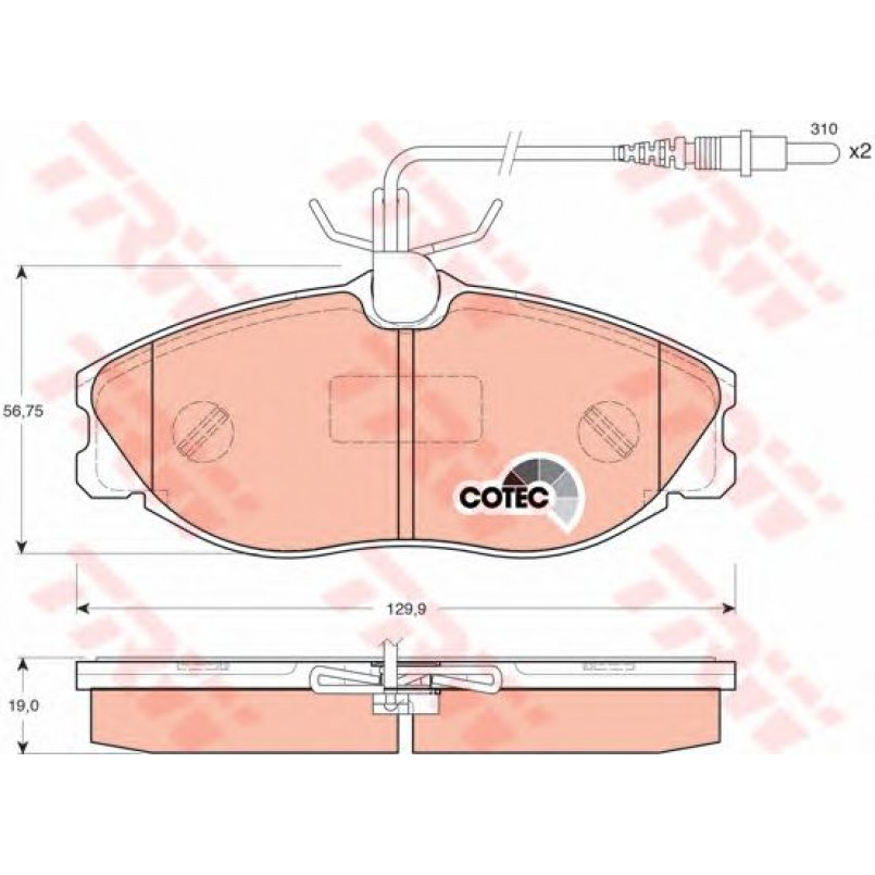 GDB1259 TRW - Гальмівні колодки до дисків