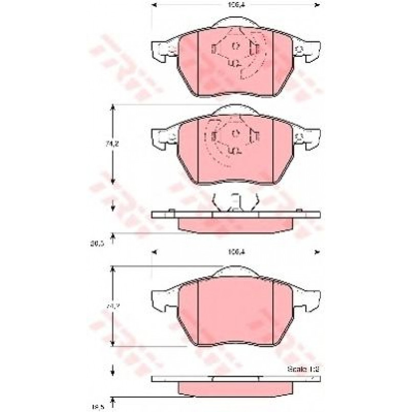 GDB1275 TRW - Гальмівні колодки до дисків