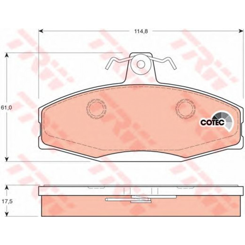 GDB1280  TRW - Гальмівні колодки до дисків
