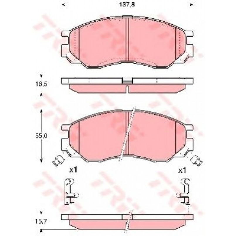 GDB1286  TRW - Гальмівні колодки до дисків