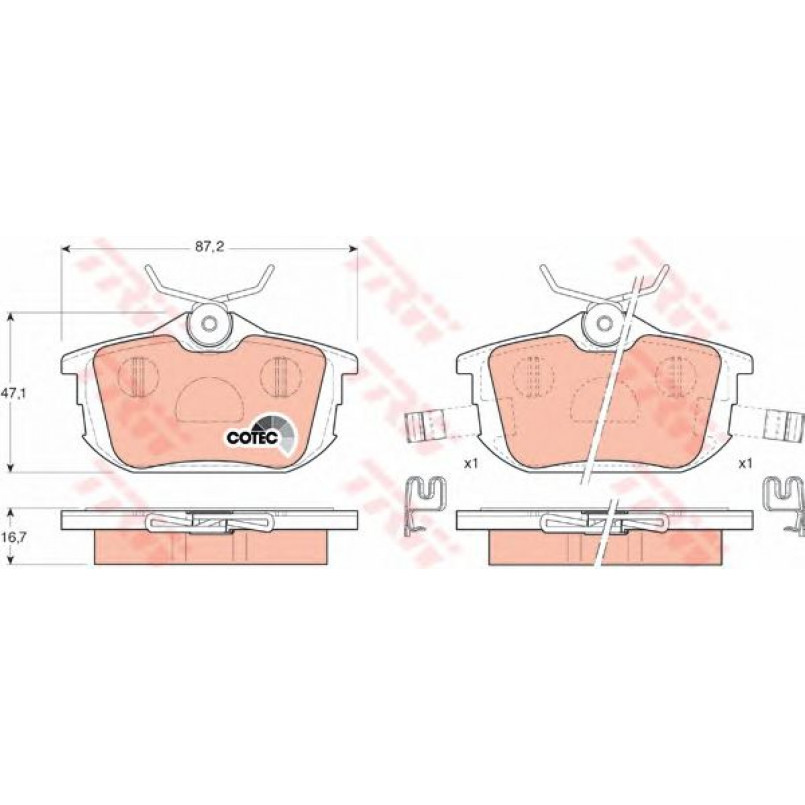 GDB1314 TRW - Гальмівні колодки до дисків