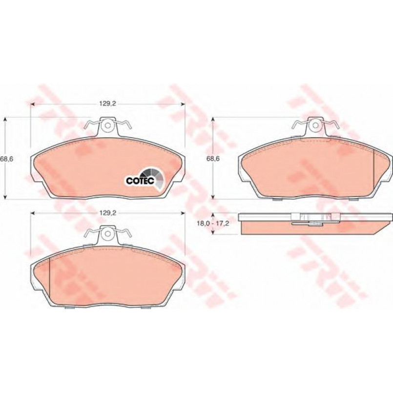 GDB1319 TRW - Гальмівні колодки до дисків