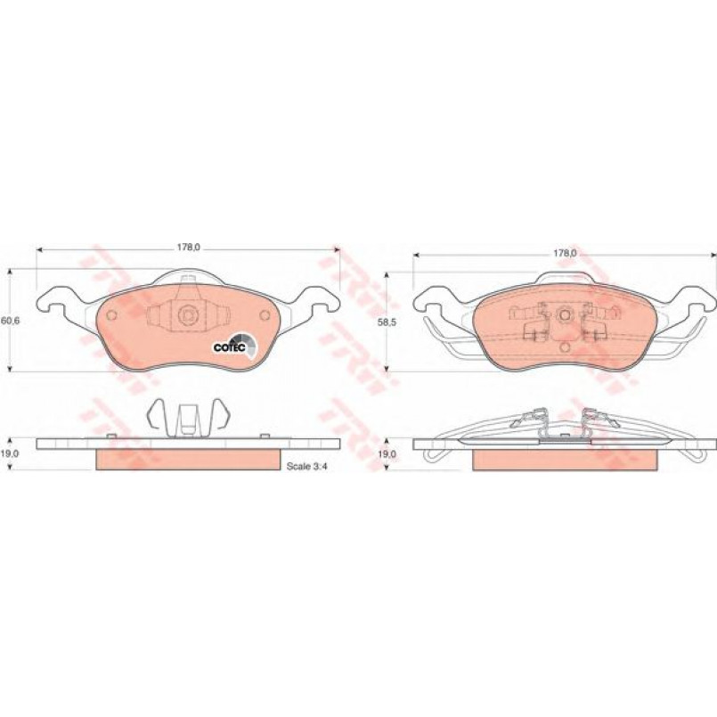 GDB1358 TRW - Гальмівні колодки до дисків