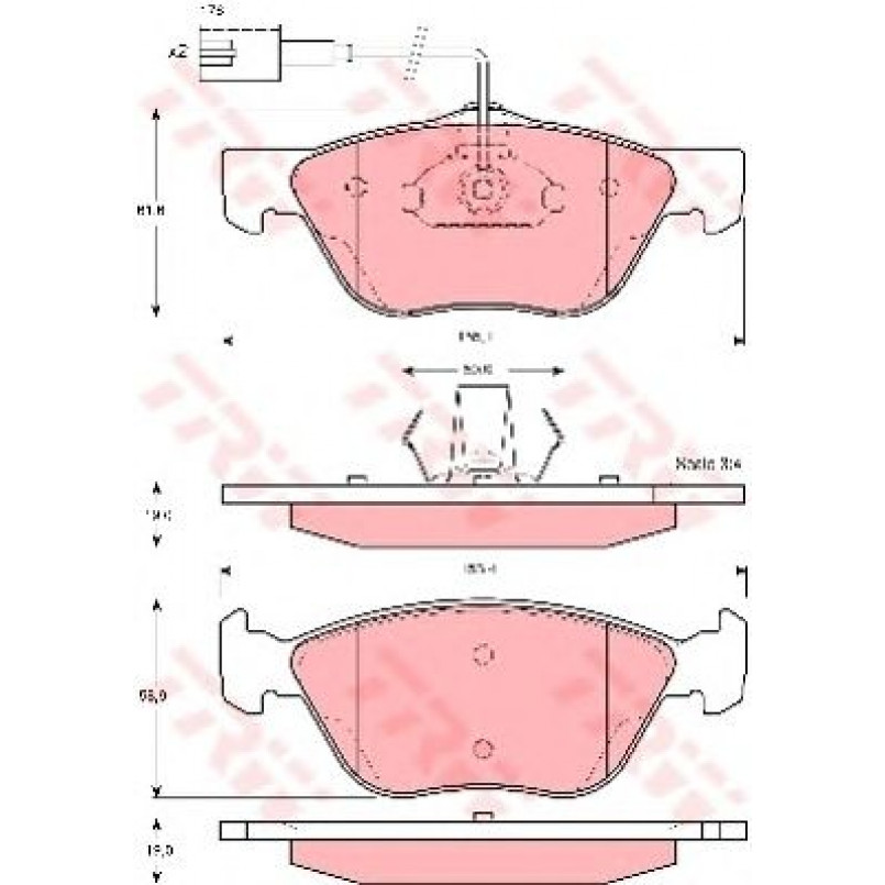 GDB1362  TRW - Гальмівні колодки до дисків
