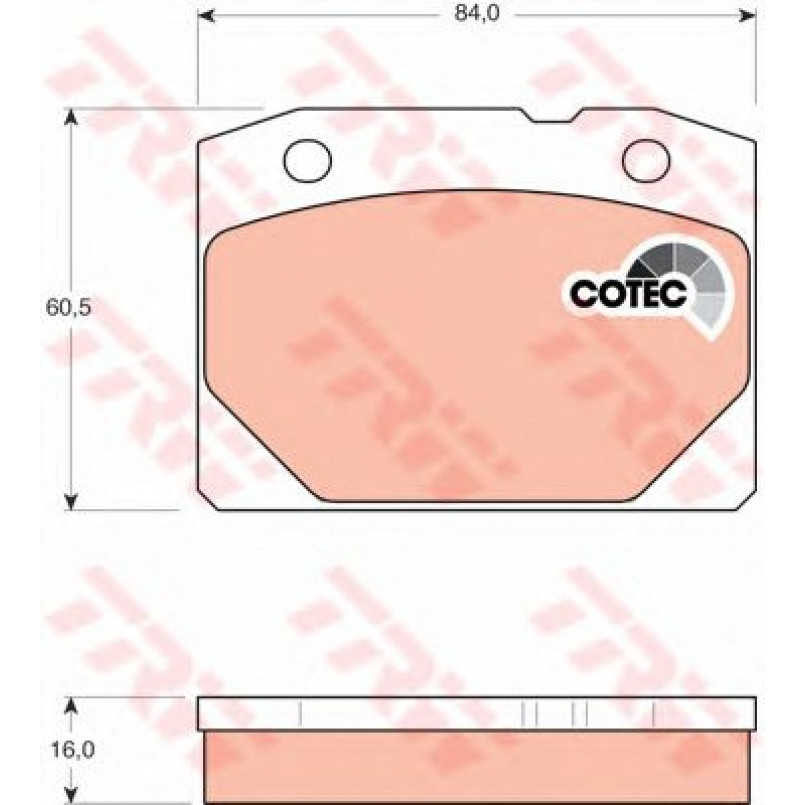 GDB140 TRW - Гальмівні колодки до дисків