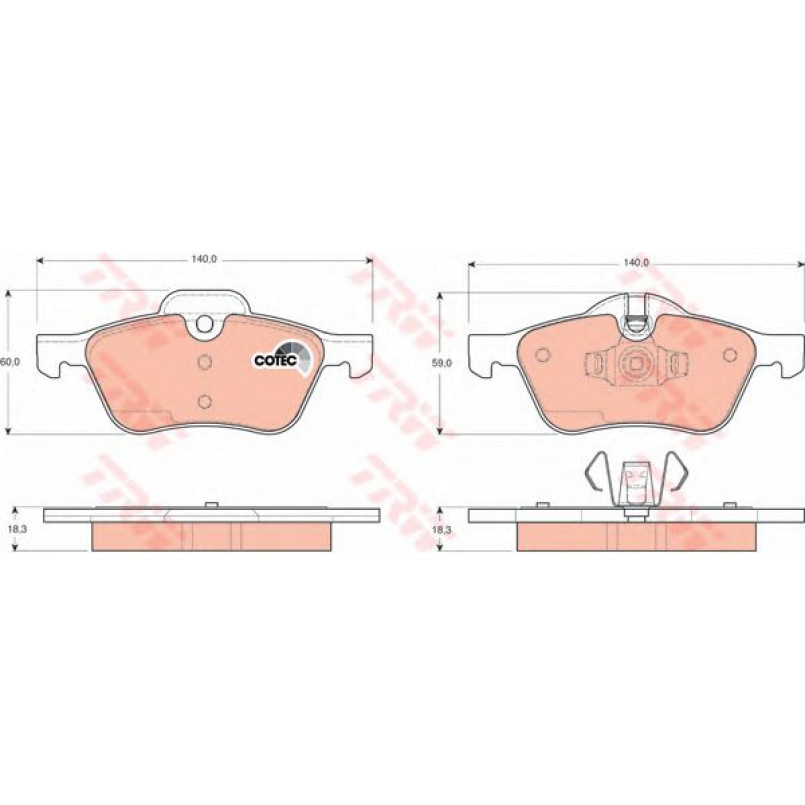 GDB1476  TRW - Гальмівні колодки до дисків