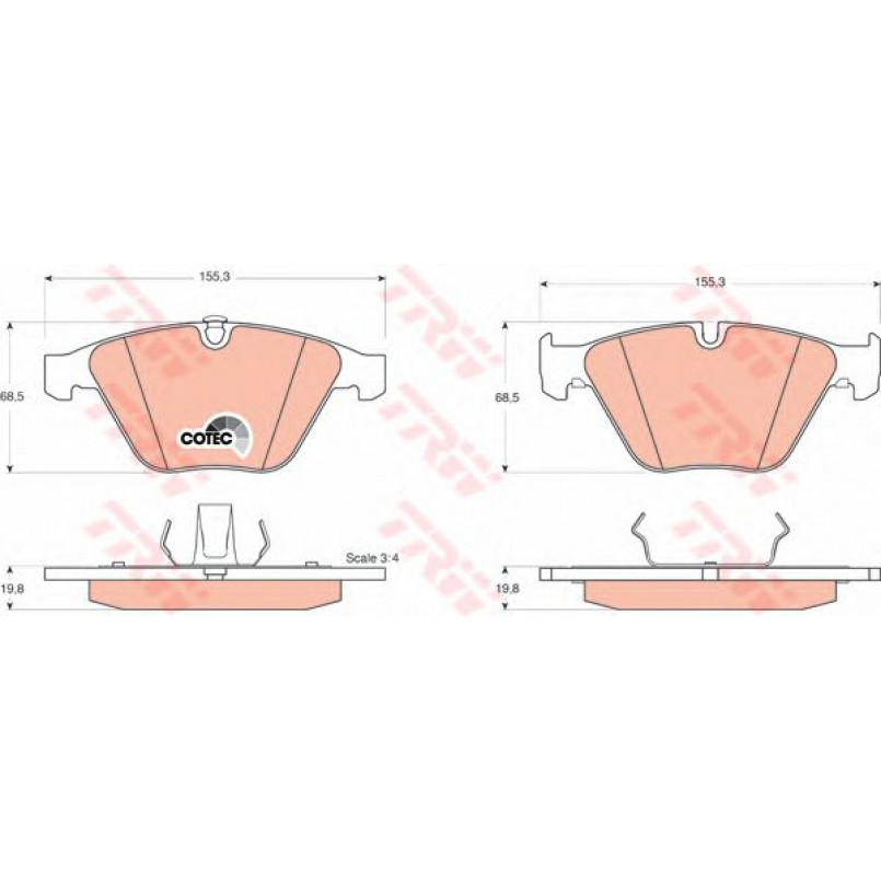 GDB1498  TRW - Гальмівні колодки до дисків