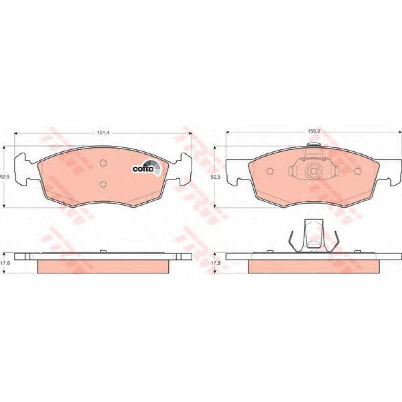 GDB1588 TRW - Гальмівні колодки до дисків
