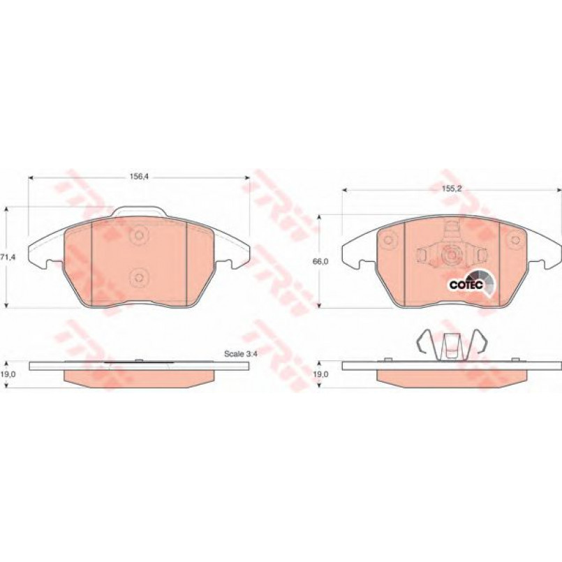 GDB1605 TRW - Гальмівні колодки до дисків