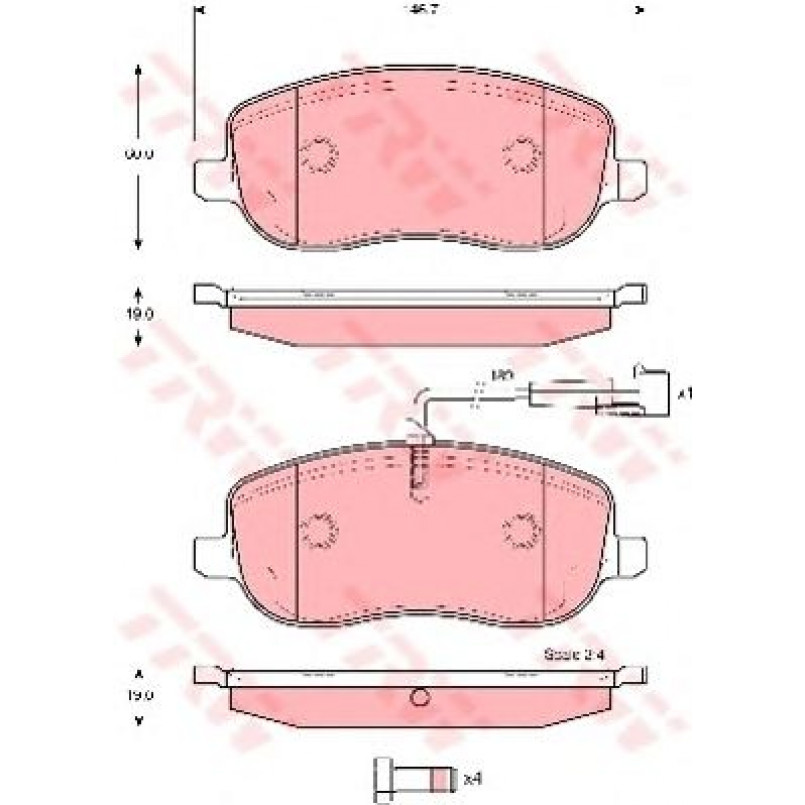 GDB1636  TRW - Гальмівні колодки до дисків