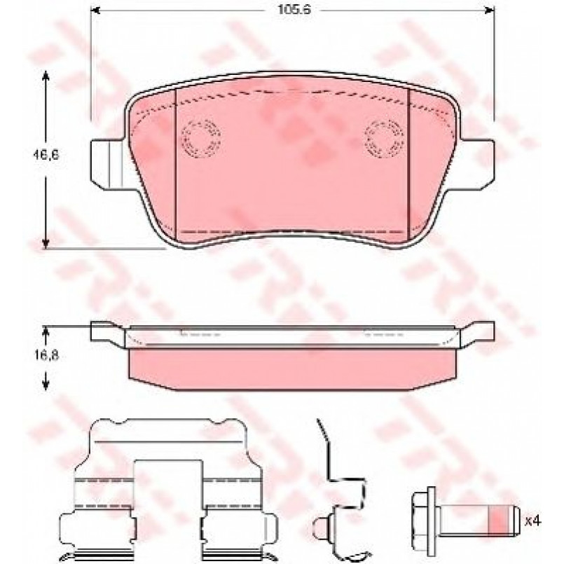 GDB1637  TRW - Гальмівні колодки до дисків