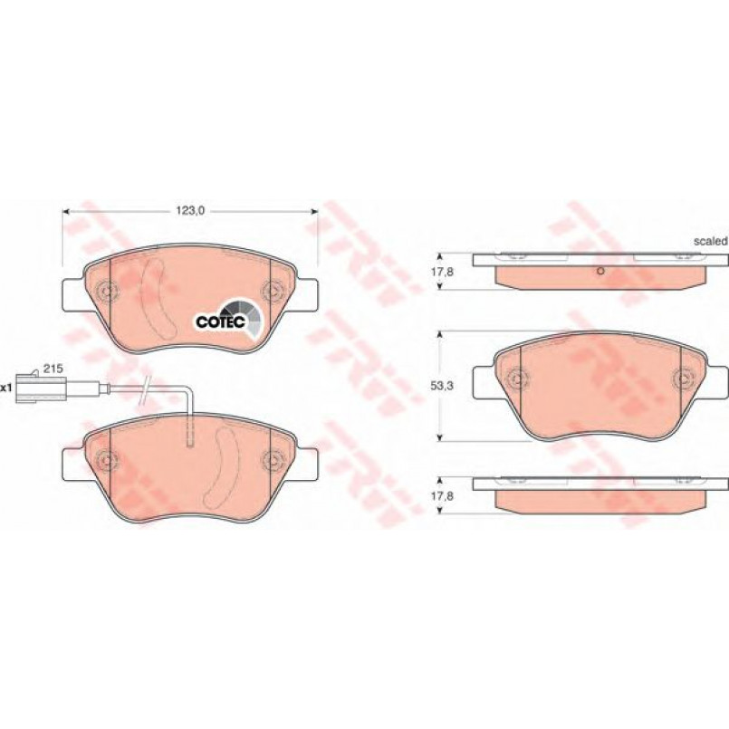 GDB1654 TRW - Гальмівні колодки до дисків
