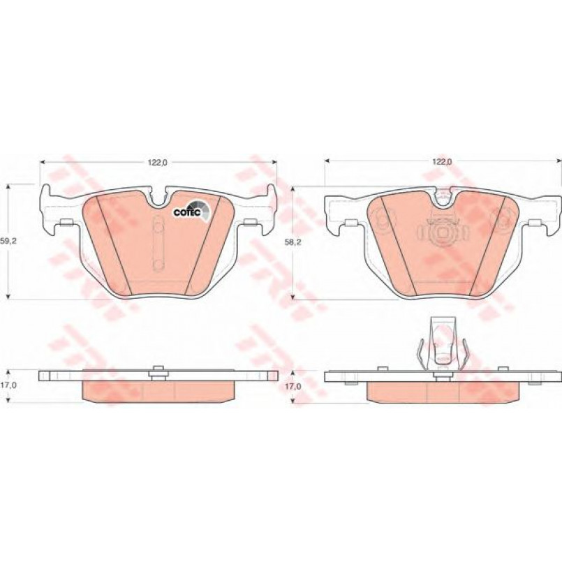 GDB1727 TRW - Гальмівні колодки до дисків