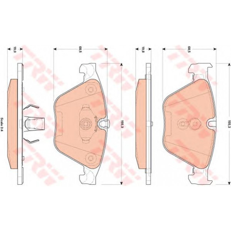GDB1854 TRW - Гальмівні колодки до дисків