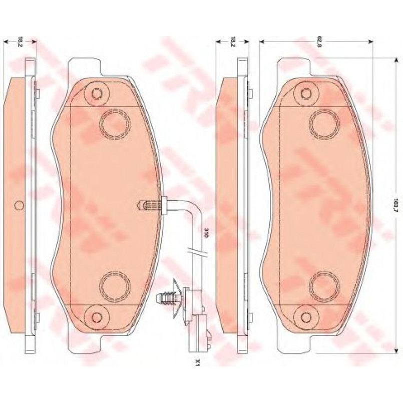 GDB1885 TRW - Гальмівні колодки до дисків