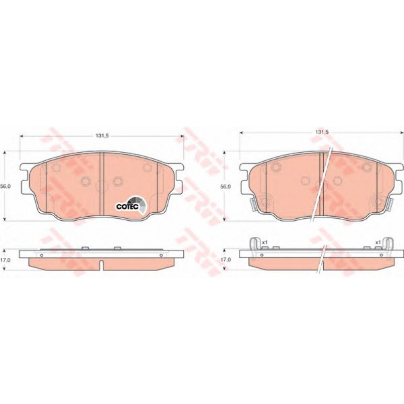 GDB3309 TRW - Гальмівні колодки до дисків