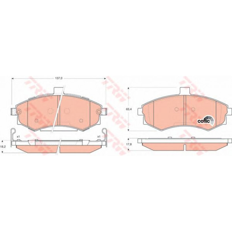 GDB3378  TRW - Гальмівні колодки до дисків