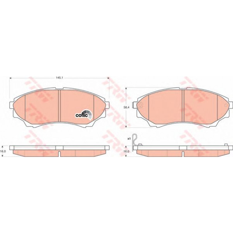 GDB3403 TRW - Гальмівні колодки до дисків