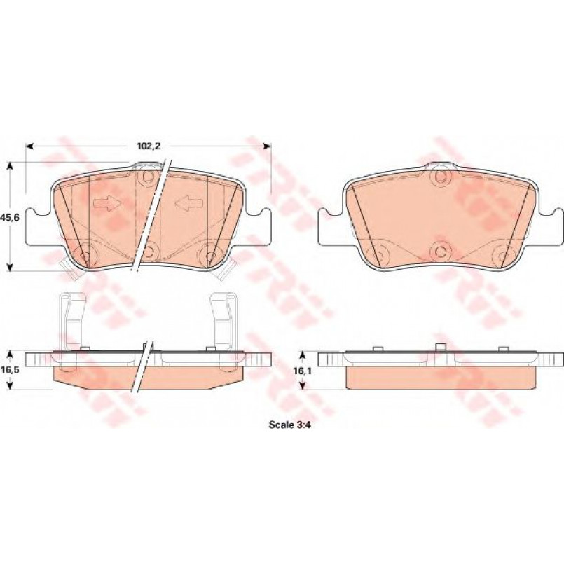 GDB3480 TRW - Гальмівні колодки до дисків