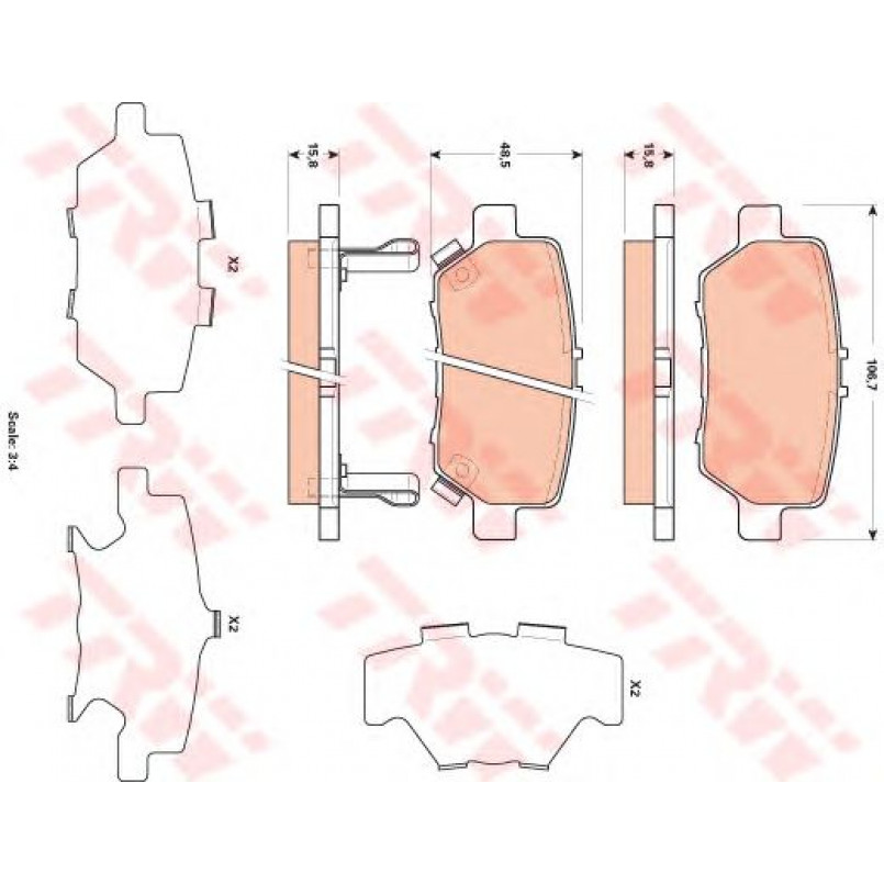 GDB3512 TRW - Гальмівні колодки до дисків