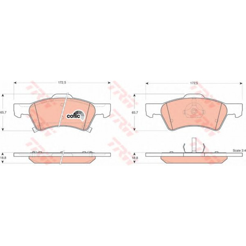 GDB4129  TRW - Гальмівні колодки до дисків