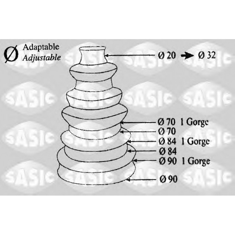 1900001   SASIC - Пильовик привідного валу