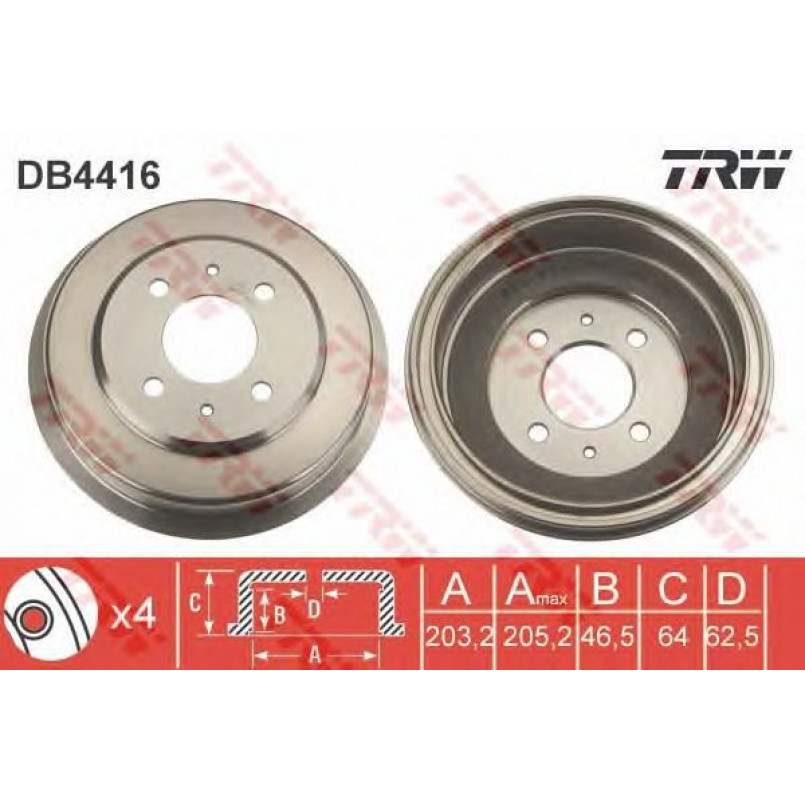 DB4416  TRW - Гальмівний барабан