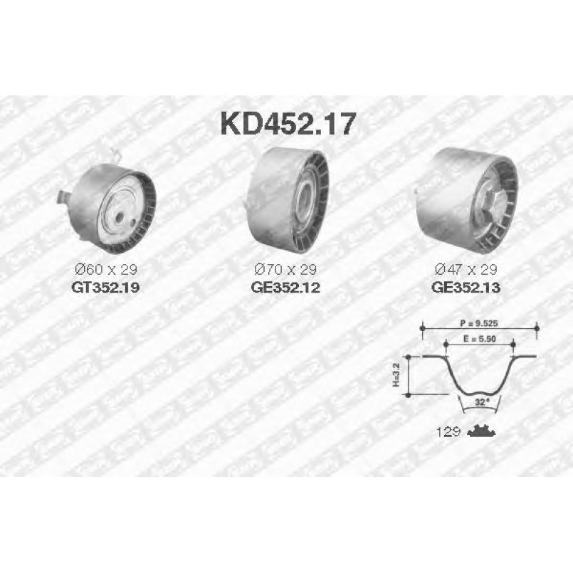 KD452.17  NTN-SNR - Ремкомплект ременя ГРМ
