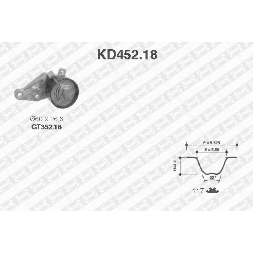 KD452.18 NTN-SNR - Ремкомплект ременя ГРМ