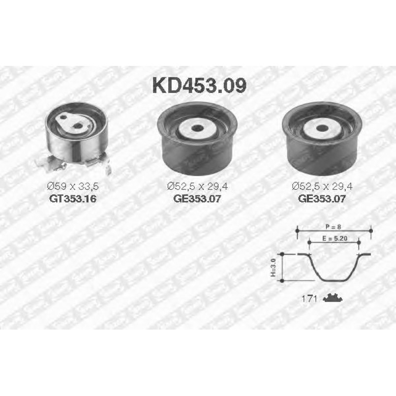 KD453.09 NTN-SNR - Ремкомплект ременя ГРМ