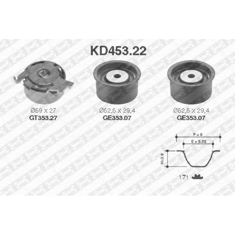 KD453.22  NTN-SNR - Ремкомплект ременя ГРМ
