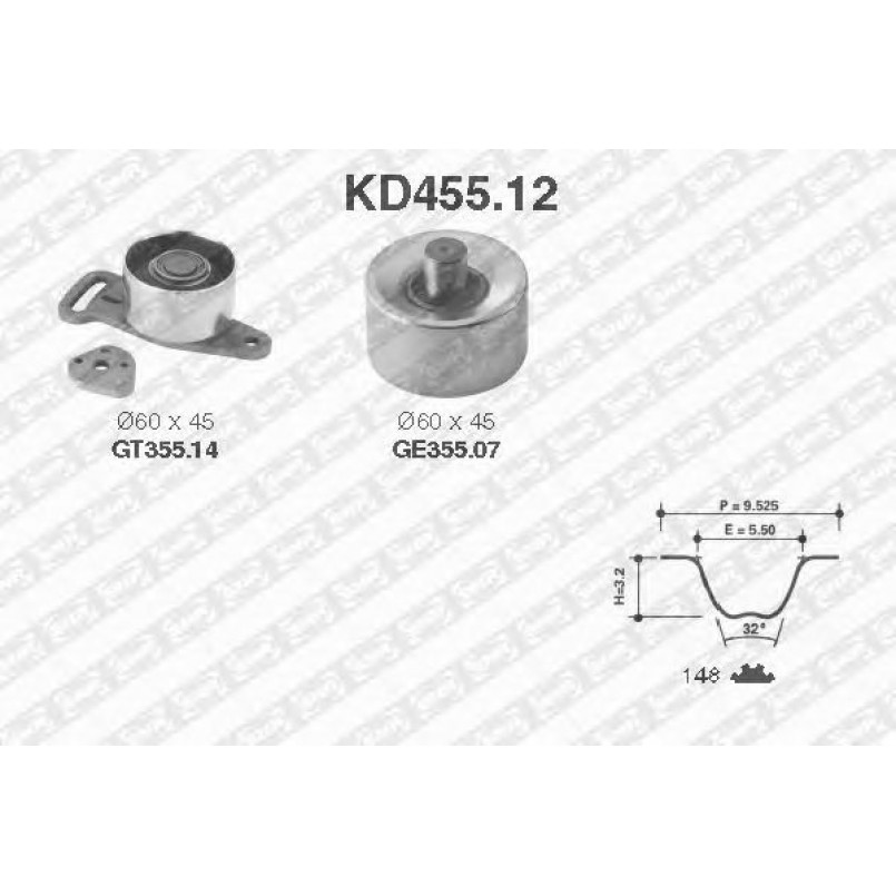 KD455.12  NTN-SNR - Ремкомплект ременя ГРМ