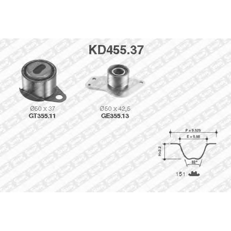 KD455.37 NTN-SNR - Ремкомплект ременя ГРМ