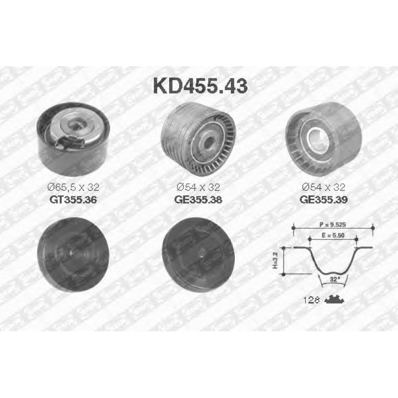 KD455.43  NTN-SNR - Ремкомплект ременя ГРМ