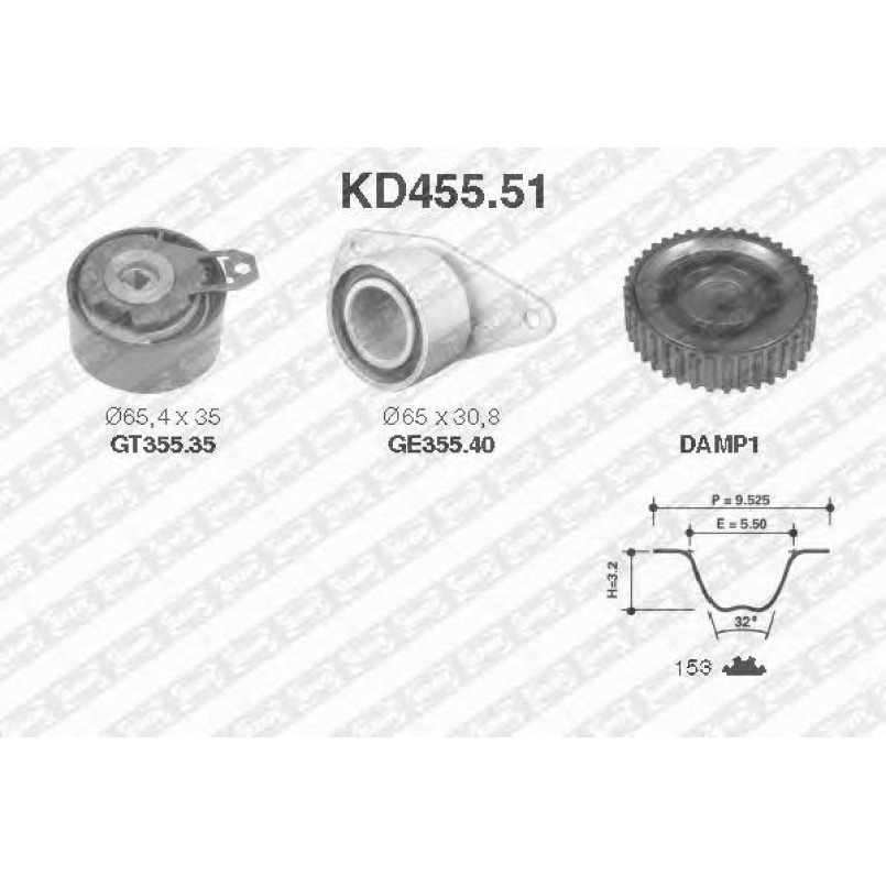 KD455.51  NTN-SNR - Ремкомплект ременя ГРМ