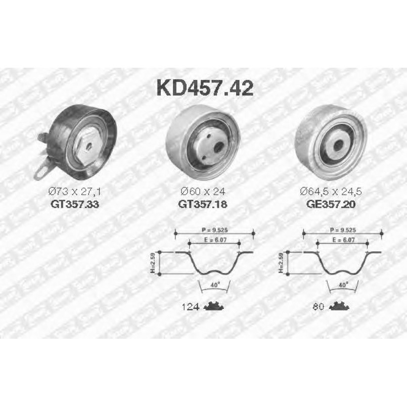 KD457.42  NTN-SNR - Ремкомплект ременя ГРМ
