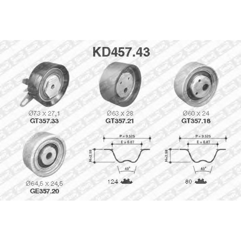 KD457.43  NTN-SNR - Ремкомплект ременя ГРМ
