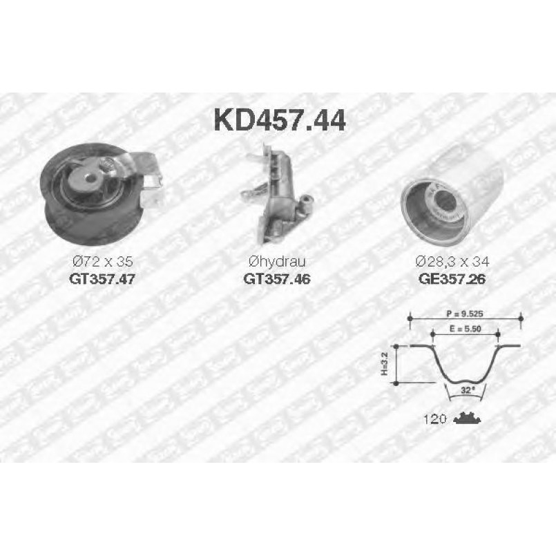 KD457.44 NTN-SNR - Ремкомплект ременя ГРМ