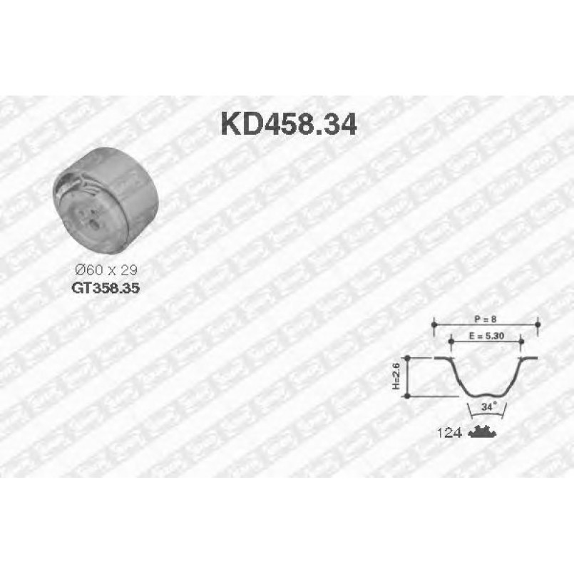 KD458.34  NTN-SNR - Ремкомплект ременя ГРМ