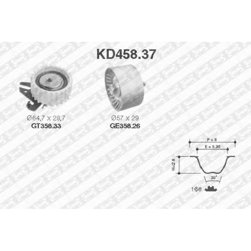 KD458.37  NTN-SNR - Ремкомплект ременя ГРМ