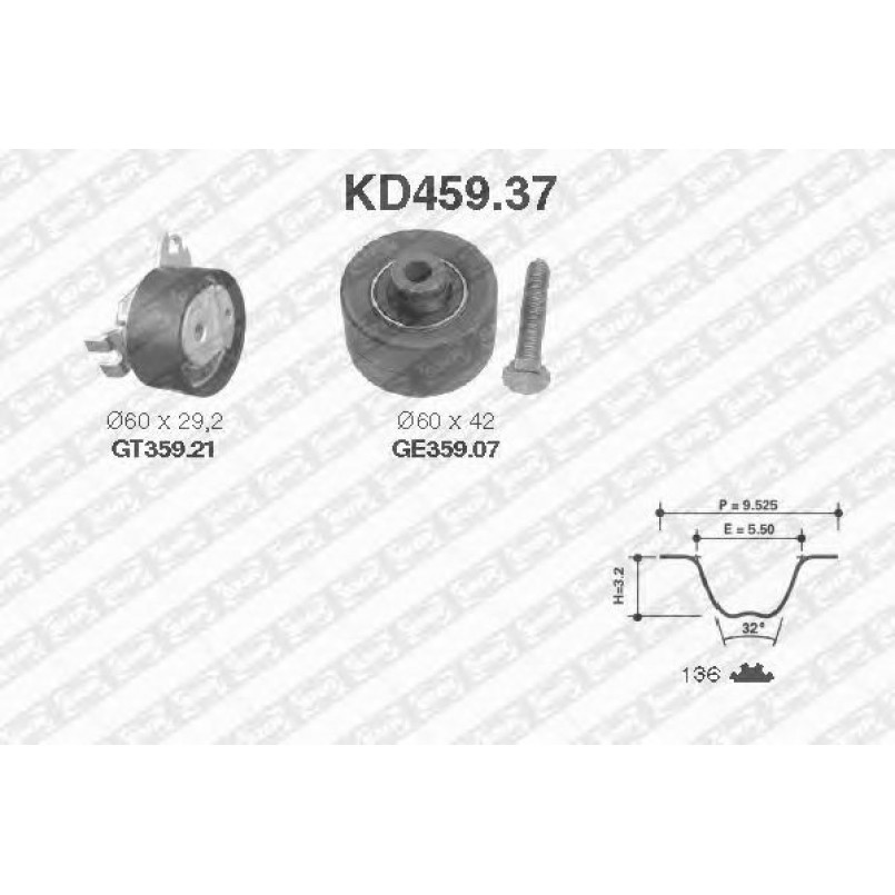 KD459.37  NTN-SNR - Ремкомплект ременя ГРМ