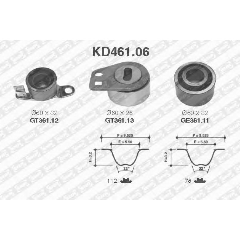 KD461.06  NTN-SNR - Ремкомплект ременя ГРМ