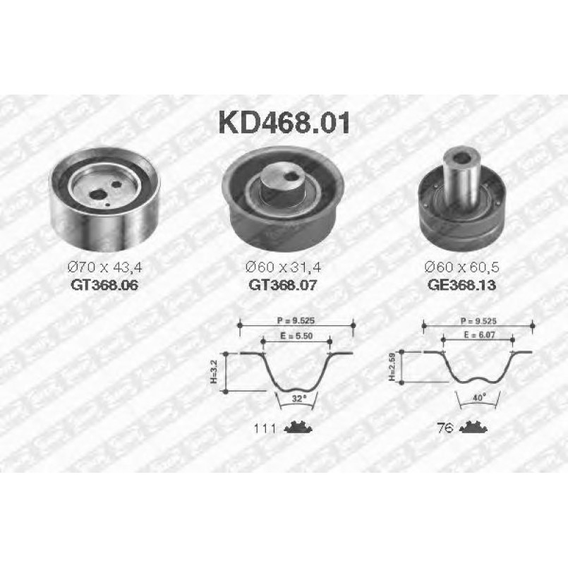 KD468.01  NTN-SNR - Ремкомплект ременя ГРМ